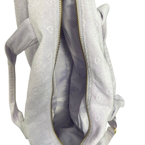 Stoney Clover Lane X Target Mini Hearts Purple Terry Cloth Travel Duffle Bag - Picture 4 of 5
